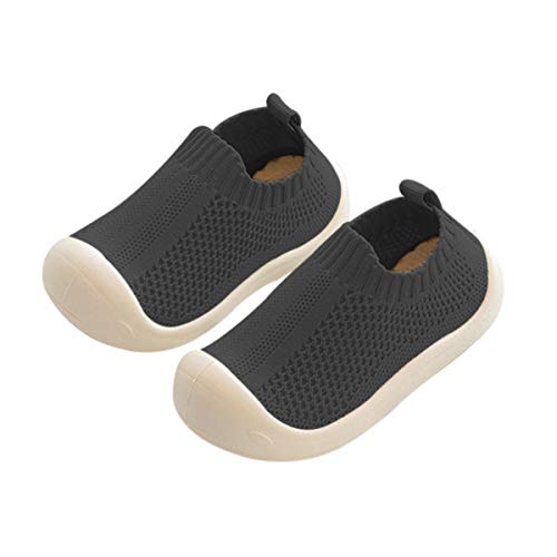 DEBAIJIA Zapatos para Niños 1-5T Bebés Caminata Zapatillas Suela Suave Transpirable Antideslizante Ligero TPR Material Cómodo Encantador(Negro-29)