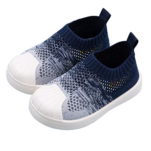 DEBAIJIA Zapatos para Niños 1-7T Bebés Caminata Zapatillas Gradiente Color Suela Suave Malla Antideslizante PVC Material Cómodo Moda(Azul-24)