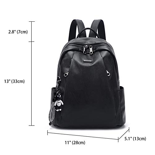 DEERWORD Mujer Bolsos Mochila Pequeña Casual Bandolera Cuero Hombro Piel de PU Fekete