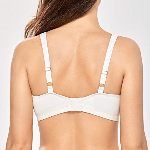 DELIMIRA - Sujetador Reductor Copa Completa con Aros Minimizador para Mujer Marfil 115D
