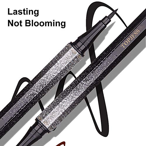 Delineador de ojos, Delineador líquido de ojos, Delineador de ojos Impermeable, negro Delineador Trazo Extrafino, Preciso Secado rápido,Delineador de larga duración,2 piezas, negro y marrón.