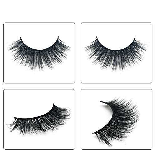 Demarkt Pestañas Postizas 3D Pestañas Falsa 10PCS + Pestañas Postizas Extensión Aplicador Removedor Clip Pinza 1PCS - Pestañas Postizas Extensión