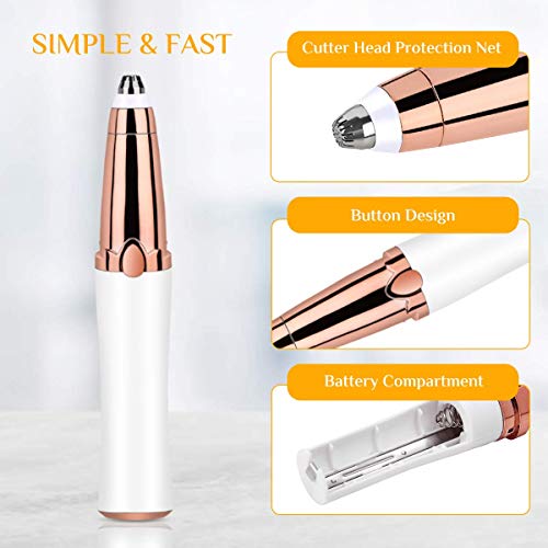 Depiladora Electrica Cejas, Kastiny Depiladora Facial Mujer, Portátil Depiladora Cejas con una Función de Luz LED, Pelusa del Melocotón, Los Labios, Biquini