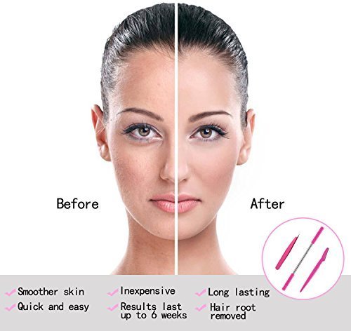 Depiladora Vello Facial, Kapmore 3en1 Depilación Facial + Pinzas de Cejas + Afeitarse, Removedor de Vello Facial Para las Mujeres