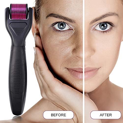 Derma Roller, Microneedle Derma Roller, Rodillo Agujas, 6 en 1 Derma Roller reducir arrugas, cicatrices, celulitis, pérdida de cabello, antiarrugas,estrías para usar en cara, ojos, cuerpo