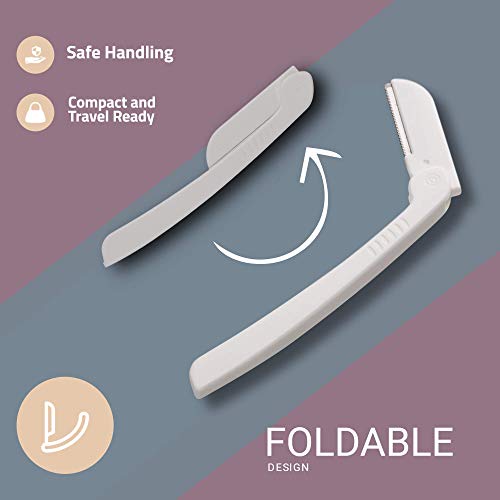 Dermaplaning Tool (9 razuradoras) - Prácticas máquinas depiladoras de cejas y razuradoras faciales para mujer - Ayuda a exfoliar y suavizar la piel - Incluye un Ebook con instrucciones de uso