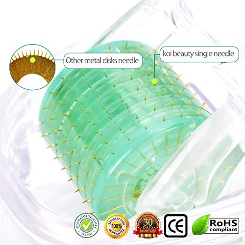 Dermaroller 0.75mm/ Hair Rebrote Derma Roller/Microneedle antienvejecimiento/pérdida de cabello Arrugas Cicatrices de acné Piel picada Estrías Hiperpigmentación Cara Rodillos para ojos KoiBeauty