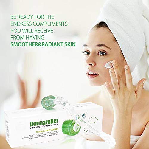 Dermaroller 0.75mm/ Hair Rebrote Derma Roller/Microneedle antienvejecimiento/pérdida de cabello Arrugas Cicatrices de acné Piel picada Estrías Hiperpigmentación Cara Rodillos para ojos KoiBeauty