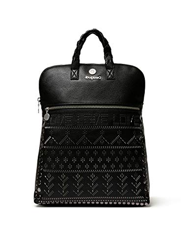 Desigual Back_azabache Nanaimo, Mochila para Mujer, Negro (Negro), 12 x 35.5 x 28 cm