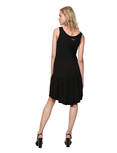 Desigual Dress Sleeveless Omahas Woman Black Vestido, Negro (Negro 2000), XS para Mujer