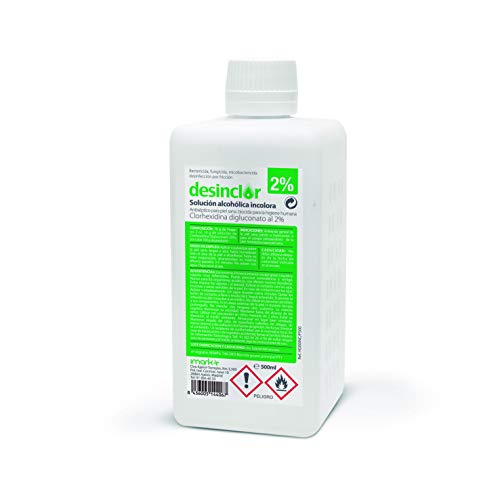 Desinclor Clorhexidina Alcoholica Incolora 2% Antiseptico - 500 ml con tapón