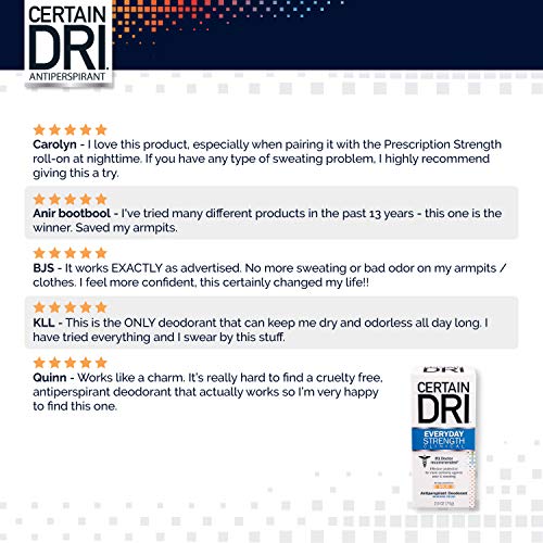 Desodorante antitranspirante Dri | Fuerza clínica de uso diario | Protección todo el día contra el olor y la sudoración | Sólido | 2.6 oz