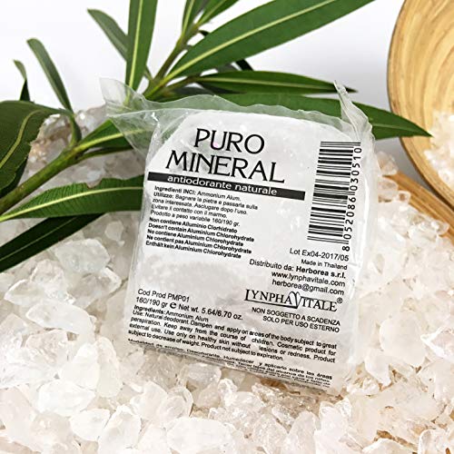 Desodorante de Alumbre de Amonio Natural en Piedra en Bruto - 120/160 gr - Puro Mineral - Cantitad: 1