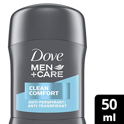 Desodorante en barra antitranspirante Dove Plus Care. Para hombre, modelo Clean Comfort, 50 ml, Pack of 6