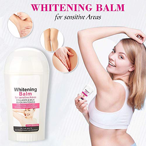 Desodorante en bola para mujer - 50g Antiperspirante natural fresco y seco para el cuerpo, antitranspirante 48h para aclarar la piel oscura crema blanqueadora
