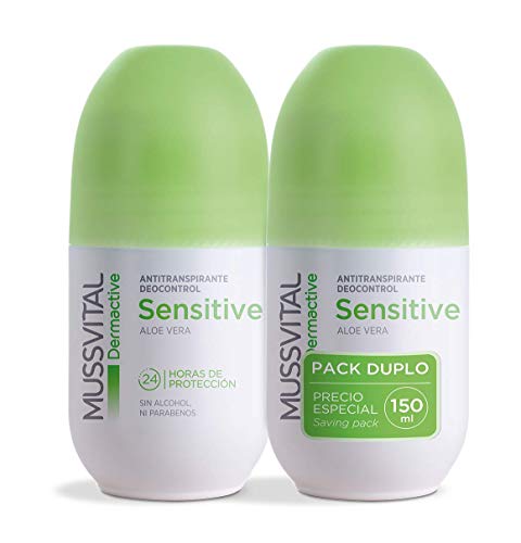 Desodorante Mussvital Dermactive Sensitive aloe vera Pack 2 Uds x 75ml. Roll-on