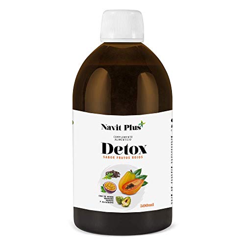 Detox adelgazante | Diurético potente natural líquido 500ml sabor frutos rojos | Formula detox drenante, antioxidante | Eliminación de toxinas | Te verde, guaraná, papaya, alcachofa | VEGANO