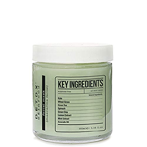 DETOX SKINFOOD - Mascarilla facial - Mascarilla facial hidratante con ingredientes naturales que hidratan, tonifican y nutren su piel - Vegan Skincare 100ml