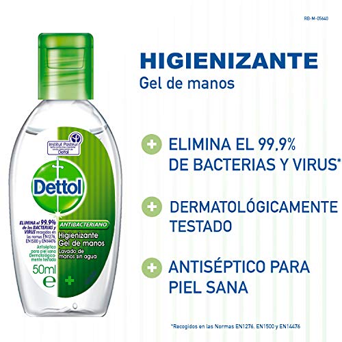 Dettol - Gel hidroalcoholico higienizante de manos - 50 ml x 6