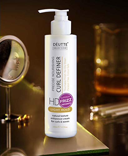 DeUtte Crema definidora de rizos, elixir de Argán para rizado ligero natural de cabello, crema para el pelo rizado 150 ml.
