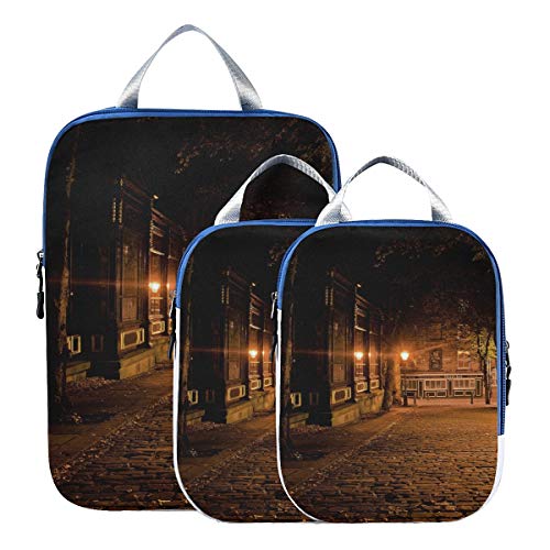 DEZIRO Ciudad noche calle luz embalaje cubos 3 piezas organizador de viaje accesorios