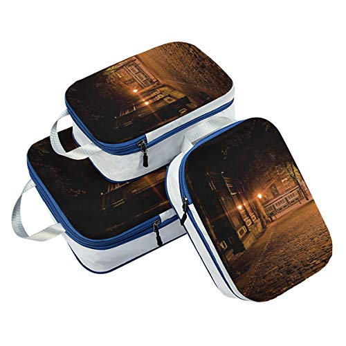 DEZIRO Ciudad noche calle luz embalaje cubos 3 piezas organizador de viaje accesorios