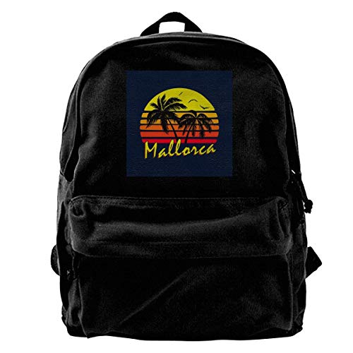 DFCC Mochila de Lona Mallorca Vintage Sun Mochila Gimnasio Senderismo Laptop Bolso de Hombro Mochila para Hombres Mujeres