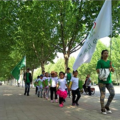 DFHM 2 Meter Acero Inoxidable Tour Camping Mástil Telescópico Banner Bandera Sign Plegable Bastones, Azul