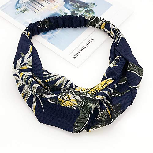 Diadema para el pelo con cruz para niña, accesorios para el pelo, estilo bohemio, apto para mascarilla de lavado facial, azul marino