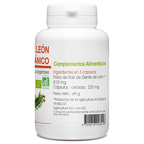 Diente de León Orgánico - 270mg - 200 cápsulas vegetales