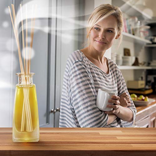 Difusor Aromas de Jazmíne 100ml - Aroma Fresco y Largo - con 8 palitos de bambú - 0% Alcohol - Puro Aceite Jasmine para Cuartos - Hogares - Oficinas - Restaurantes - Aromaterapia