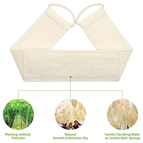 DigHealth Esponja Exfoliante de Lufa, Exfoliantes Esponja Pad, Ducha Esponja - Limpa e Remove as Células Mortas, 100% Natural Loofah Esponja, Esponja Vegetal para la Ducha& el Baño, Longitud: 80.3cm