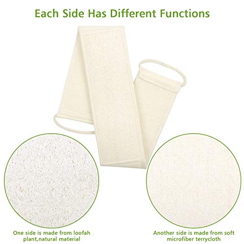DigHealth Esponja Exfoliante de Lufa, Exfoliantes Esponja Pad, Ducha Esponja - Limpa e Remove as Células Mortas, 100% Natural Loofah Esponja, Esponja Vegetal para la Ducha& el Baño, Longitud: 80.3cm