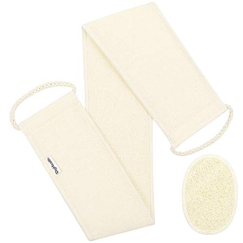 DigHealth Esponja Exfoliante de Lufa, Exfoliantes Esponja Pad, Ducha Esponja - Limpa e Remove as Células Mortas, 100% Natural Loofah Esponja, Esponja Vegetal para la Ducha& el Baño, Longitud: 80.3cm