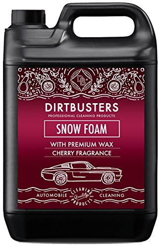 Dirtbusters Champú para coches Snow Snow Foam limpiador con cera de alto brillo y aroma de caramelo de cereza 5L para una limpieza y valetado profesional