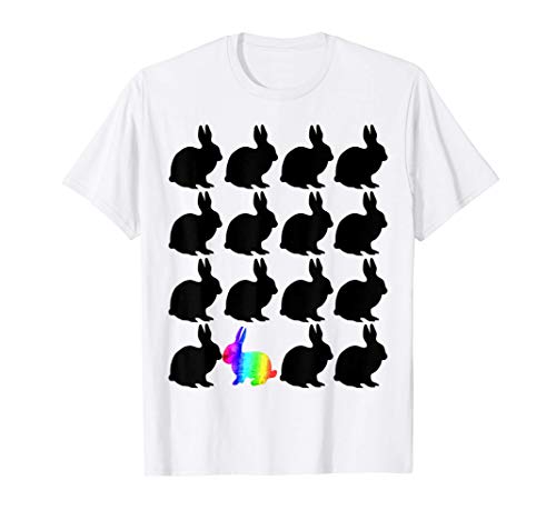 Diseño de arco iris gay Conejito para el color del agua Camiseta