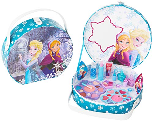 Disney Frozen Grandes maletín con asa y diseño de Frozen (Contiene kindgerechte Maquillaje para ojos y labios, esmalte de uñas, anillos), regalo para chica