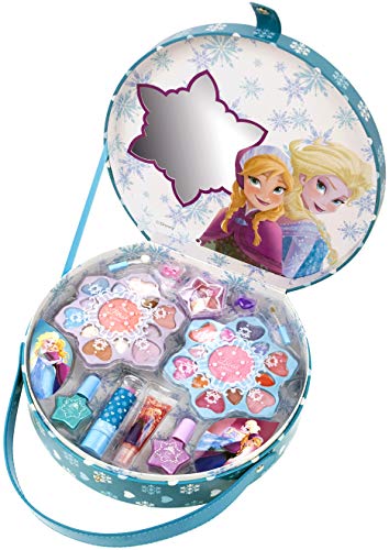 Disney Frozen Grandes maletín con asa y diseño de Frozen (Contiene kindgerechte Maquillaje para ojos y labios, esmalte de uñas, anillos), regalo para chica