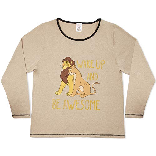 Disney Pijama Rey León para Mujer, Pijama Mujer, Pijama De 2 Piezas con Manga Larga Y Leggings con Estampado Animal, Ropa De Dormir De Algodón, Ropa De Salón Disponible En Talla 36 A 46 (40/42)