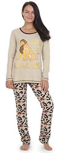 Disney Pijama Rey León para Mujer, Pijama Mujer, Pijama De 2 Piezas con Manga Larga Y Leggings con Estampado Animal, Ropa De Dormir De Algodón, Ropa De Salón Disponible En Talla 36 A 46 (40/42)