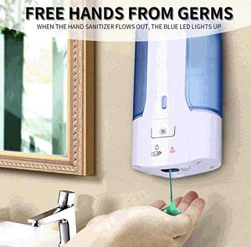 Dispensador automático de jabón Eanshome de 400 ml, con sensor sin contacto de manos desinfectante champú dispensador de detergente, montado en la pared para baño cocina blanco