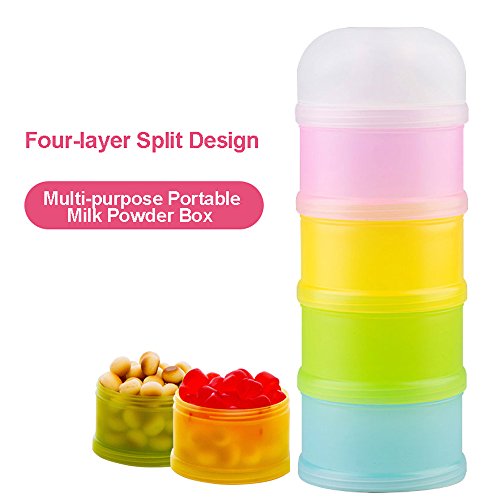 Dispensador de Formula, Kidsmile apilable On-the-Go BPA del dispensador de leche en polvo y almacenamiento de contenedores de aperitivos - no hay fugas en polvo