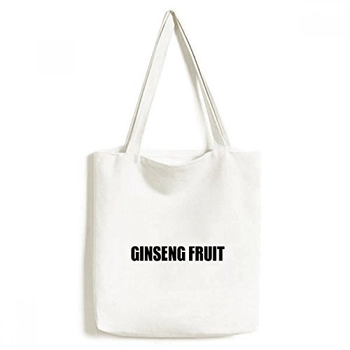 DIYthinker Ginseng de la Fruta Nombre Alimentos ambientalmente Bolsa de Mano Bolso de Las Compras Craft Lavable