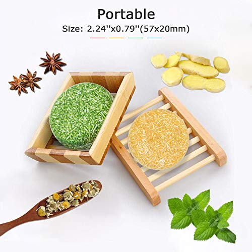 Djtanak Champú Sólido Organico 4 Pcs, Natural Herbal Champú para, Tratamiento de diferentes fragancias para la caida del pelo, anticaspa (Champú de jengibre, algas marinas, canela y menta)