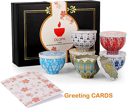 DLOPK Velas Perfumadas Juego de 6 Piezas de Soja 100% Natural Vela de Viaje Adecuado para DormitorioRelajación Fiesta Boda Baño Yoga Cumpleaños Navidad Día de San Valentín