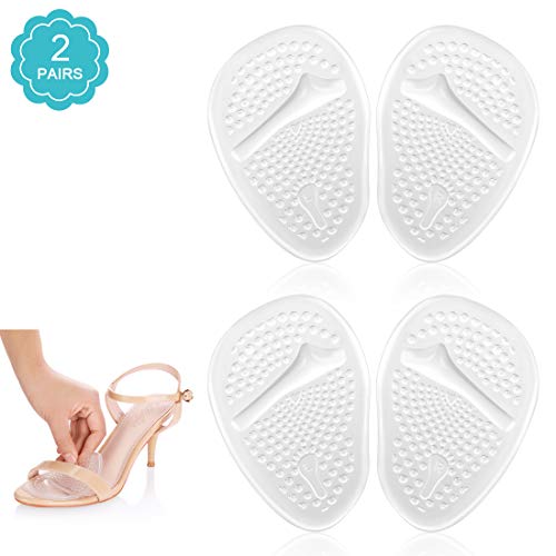 Doact Plantillas, Plantillas Gel Antideslizantes Almohadillas Plantar, Gel Amortiguación Antideslizante Zapatos, Medio Plantilla Alivio El Dolor En El Antepié Tacones Altos (4 pcs 35-40EU)