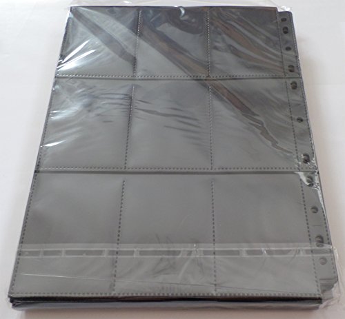 docsmagic.de 50 18-Pocket Pages Black - Toploading Standard Size - MTG - Pokemon - 11-Hole