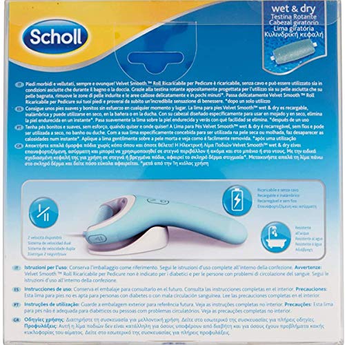 Doctor Dr Scholl Velvet Smooth Wet & Dry | Lima Electrica Pies | Quita Durezas Para Pies Electrico | Pedicura Electrico Profesional Para El Cuidado De Los Pies, Recargable