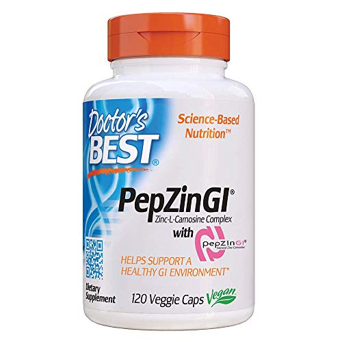 Doctor's Best, PepZinGl, Complejo de Zinc-L-Carnosina, 120 Cápsules vegetarianas, sin soja, sin gluten