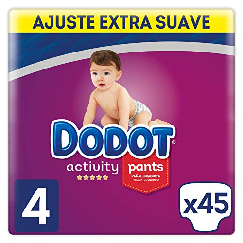 Dodot Activity - Pants Pañal-Braguita Talla 4, Fácil de Cambiar con Canales de Aire, 45 Pañales, 9 a 15 kg